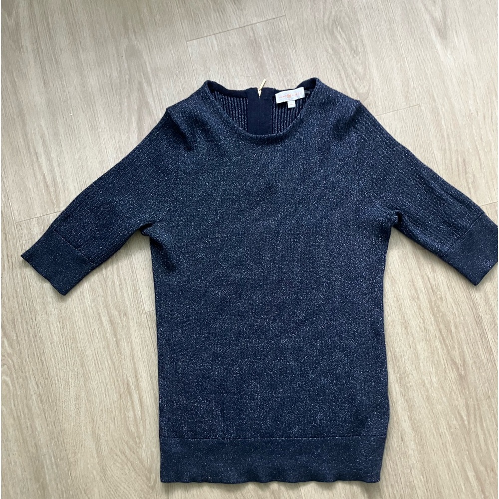 Tory Birch XL t shirt metallic knit